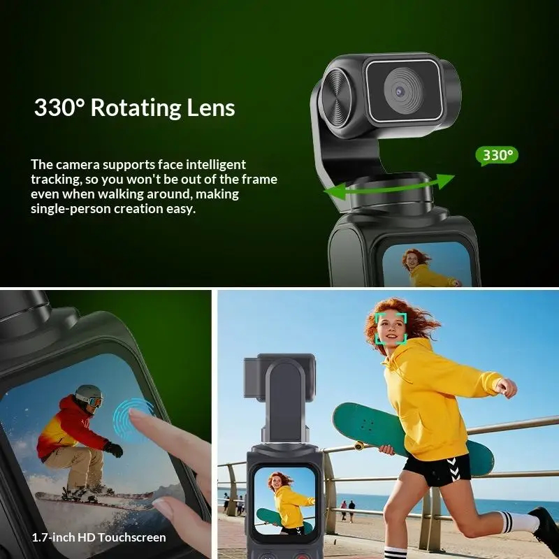 NEW 4K Pocket Gimbal Camera Ha - Digitizer Touch Screen recensione e prezzo