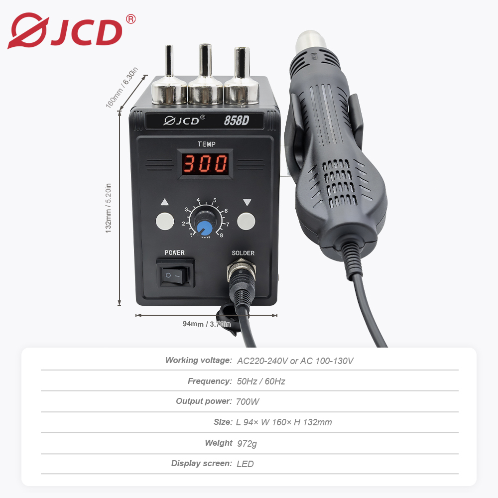 JCD Hot Air Gun 858D BGA Rewor - Hot Air Station 858 recensione e prezzo